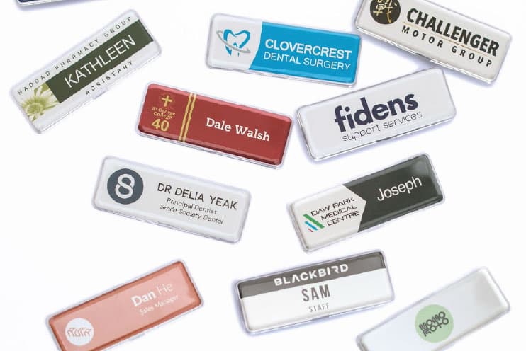 Personalised name badge for staff
